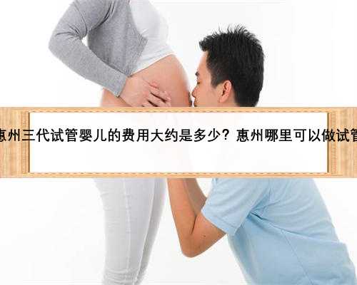 惠州三代试管婴儿的费用大约是多少？惠州哪里可以做试管